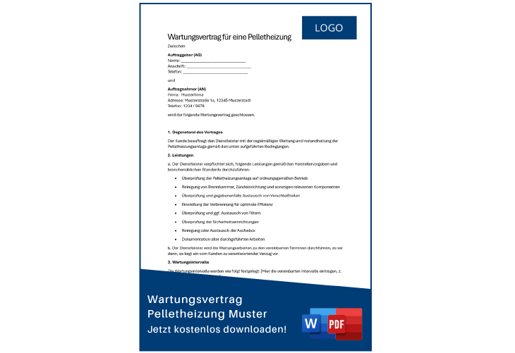 Wartungsvertrag Pelletheizung Muster